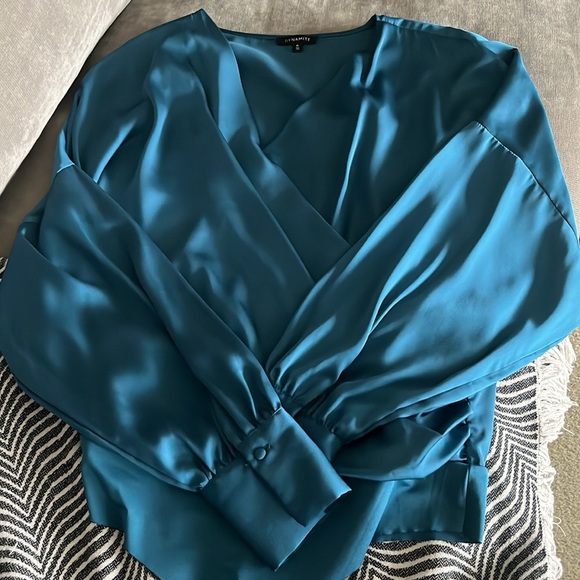 Satin Wrap Bodysuit - Picture 2 of 7